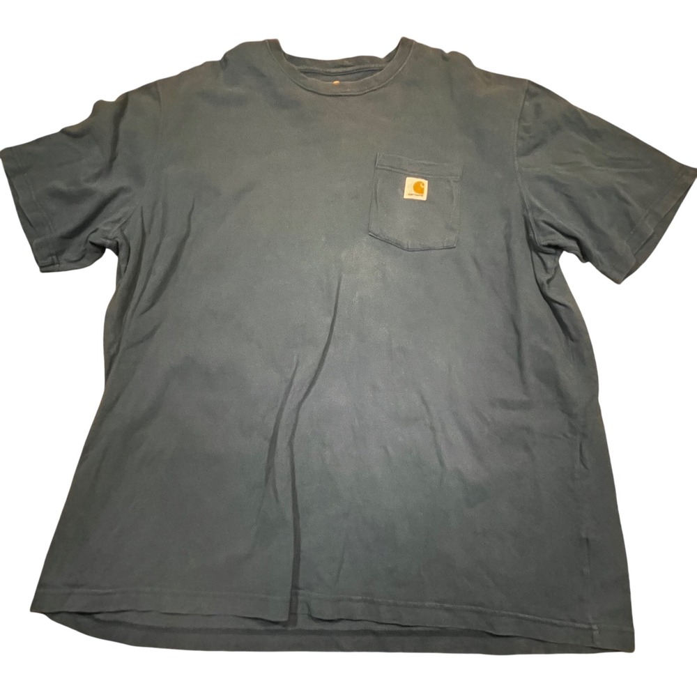 Carhartt Mens Pocket T-Shirt Blue 2XL Original Fit Short‎ Sleeve Work Tee
